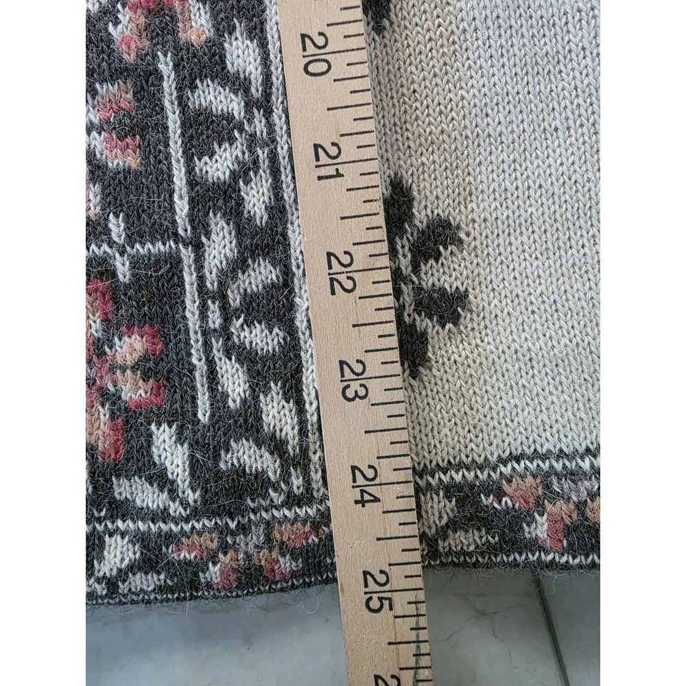 Vintage Intiwara Women's 100% Alpaca Cardigan Nordic XL Full Zip - Picture 14 of 15
